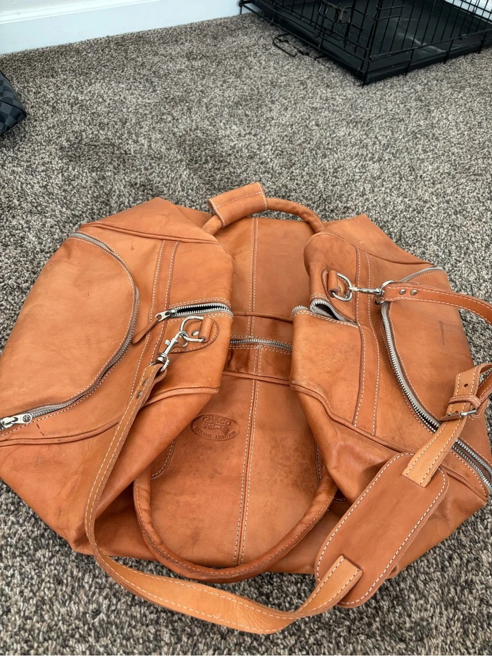 Chaco Brown Leather Duffel Bag